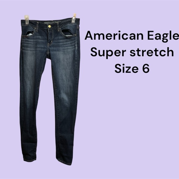 AMERICAN EAGLE OUTFITTERS SUPER STRETCH JEGGING STRAIGHT LEG SIZE 6 GENTLY WORN - Picture 1 of 3